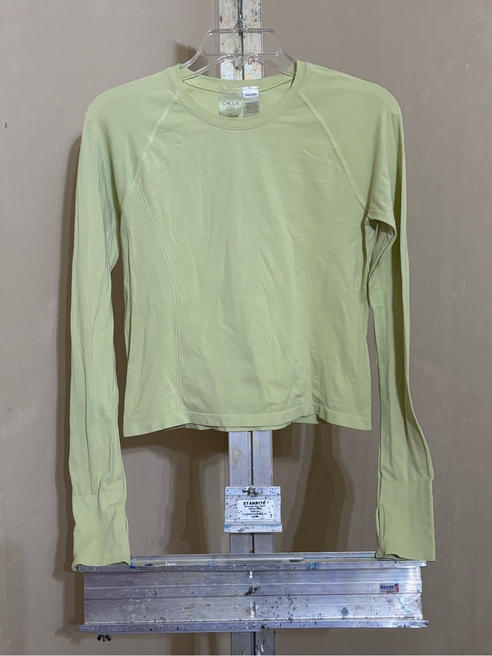 CALIA by Carrie Underwood Seamless Long Sleeve Athletic Top Chartreuse Green Sm - Picture 1 of 10